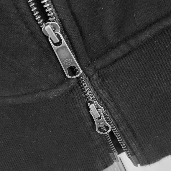 HARLEY-DAVIDSON Women's Heavy Duty Hooded Sweatshirt Riding Jacket EUC Size L - Picture 7 of 11